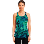 Turquoise Acid Melt Print Women's Racerback Tank Top