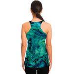 Turquoise Acid Melt Print Women's Racerback Tank Top