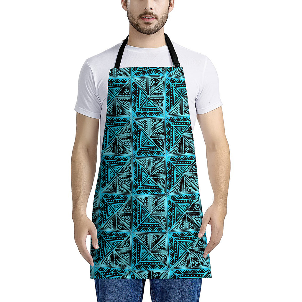 Turquoise African Ethnic Pattern Print Apron