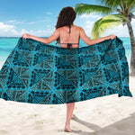 Turquoise African Ethnic Pattern Print Beach Sarong Wrap