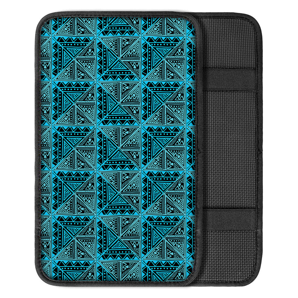 Turquoise African Ethnic Pattern Print Car Center Console Cover