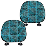 Turquoise African Ethnic Pattern Print Car Headrest Covers