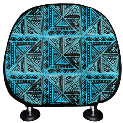 Turquoise African Ethnic Pattern Print Car Headrest Covers