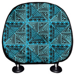 Turquoise African Ethnic Pattern Print Car Headrest Covers