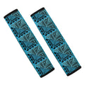 Turquoise African Ethnic Pattern Print Car Seat Belt Covers