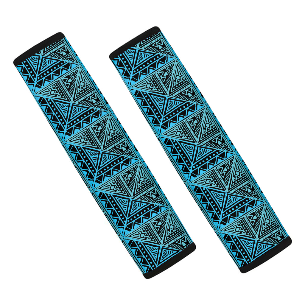 Turquoise African Ethnic Pattern Print Car Seat Belt Covers
