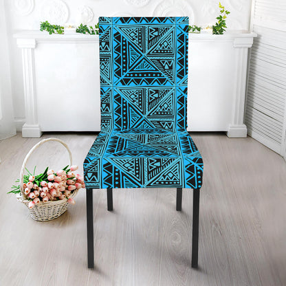 Turquoise African Ethnic Pattern Print Dining Chair Slipcover