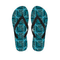 Turquoise African Ethnic Pattern Print Flip Flops
