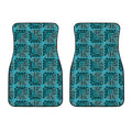Turquoise African Ethnic Pattern Print Front Car Floor Mats