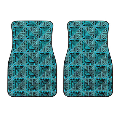 Turquoise African Ethnic Pattern Print Front Car Floor Mats