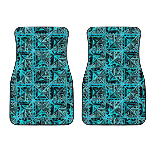 Turquoise African Ethnic Pattern Print Front Car Floor Mats
