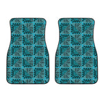 Turquoise African Ethnic Pattern Print Front Car Floor Mats