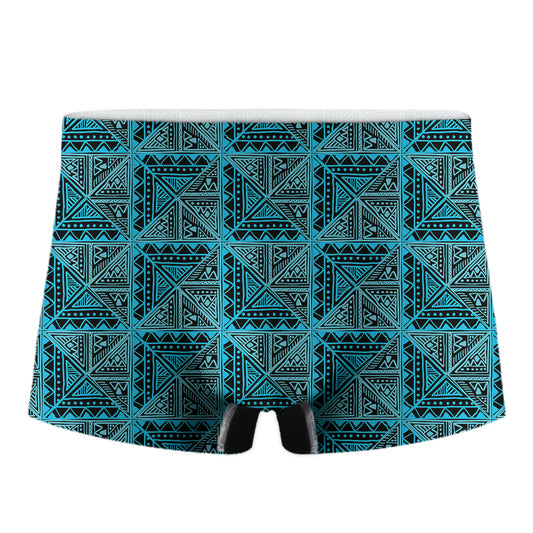 Turquoise African Ethnic Pattern Print Men's Boxer Briefs