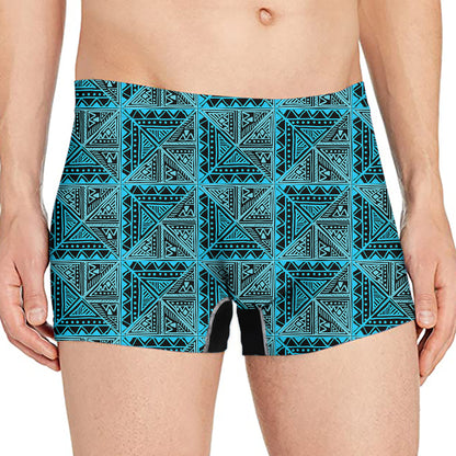 Turquoise African Ethnic Pattern Print Men's Boxer Briefs