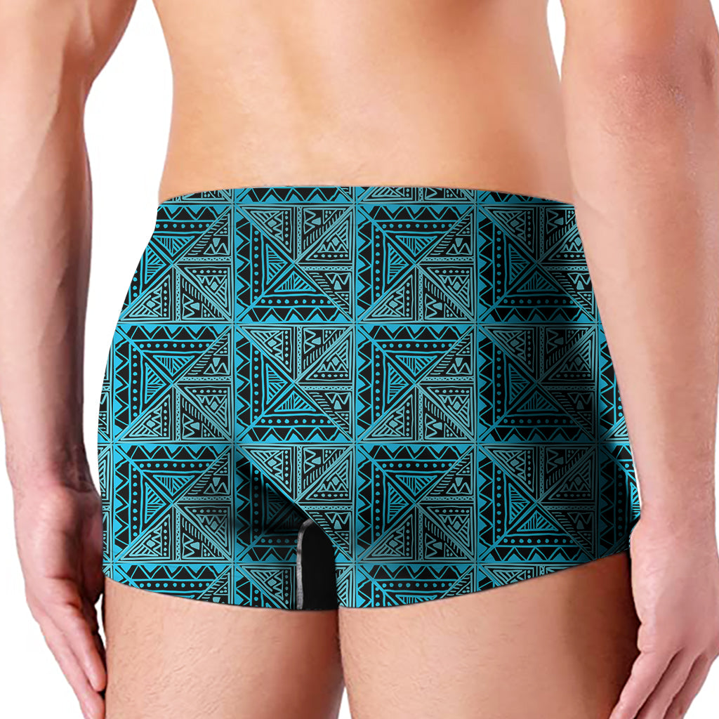 Turquoise African Ethnic Pattern Print Men's Boxer Briefs