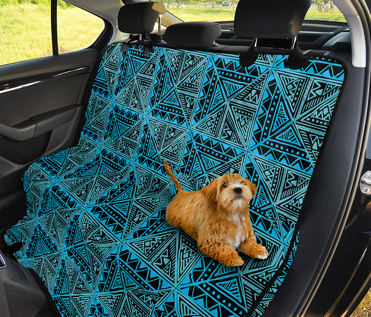 Turquoise African Ethnic Pattern Print Pet Car Back Seat Cover
