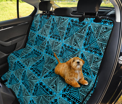Turquoise African Ethnic Pattern Print Pet Car Back Seat Cover