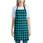 Turquoise And Black Buffalo Check Print Apron