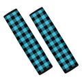 Turquoise And Black Buffalo Check Print Car Seat Belt Covers