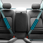 Turquoise And Black Buffalo Check Print Car Seat Belt Covers