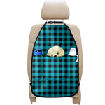 Turquoise And Black Buffalo Check Print Car Seat Organizers