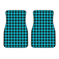 Turquoise And Black Buffalo Check Print Front Car Floor Mats