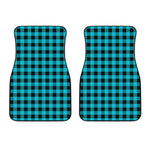 Turquoise And Black Buffalo Check Print Front Car Floor Mats