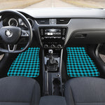 Turquoise And Black Buffalo Check Print Front Car Floor Mats