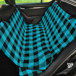 Turquoise And Black Buffalo Check Print Pet Car Back Seat Cover
