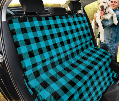 Turquoise And Black Buffalo Check Print Pet Car Back Seat Cover
