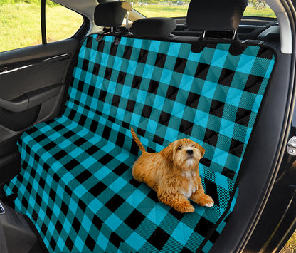 Turquoise And Black Buffalo Check Print Pet Car Back Seat Cover