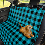 Turquoise And Black Buffalo Check Print Pet Car Back Seat Cover