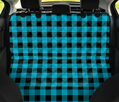 Turquoise And Black Buffalo Check Print Pet Car Back Seat Cover