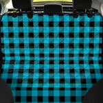 Turquoise And Black Buffalo Check Print Pet Car Back Seat Cover