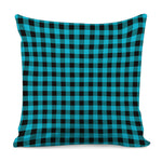 Turquoise And Black Buffalo Check Print Pillow Cover