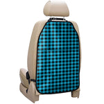 Turquoise And Black Check Pattern Print Car Seat Organizers