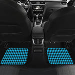 Turquoise And Black Check Pattern Print Front and Back Car Floor Mats