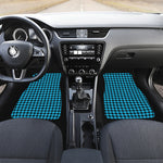 Turquoise And Black Check Pattern Print Front Car Floor Mats