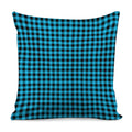 Turquoise And Black Check Pattern Print Pillow Cover
