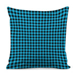 Turquoise And Black Check Pattern Print Pillow Cover
