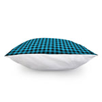 Turquoise And Black Check Pattern Print Pillow Cover
