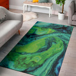 Turquoise And Green Acid Melt Print Area Rug