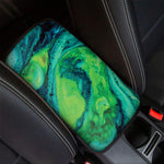 Turquoise And Green Acid Melt Print Car Center Console Cover