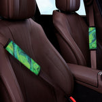 Turquoise And Green Acid Melt Print Car Seat Belt Covers