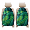 Turquoise And Green Acid Melt Print Car Seat Organizers