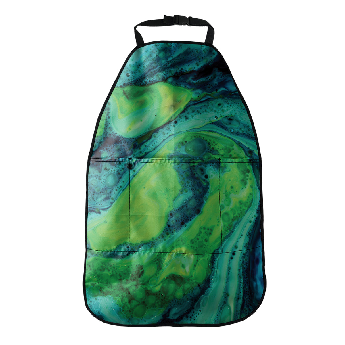 Turquoise And Green Acid Melt Print Car Seat Organizers