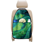 Turquoise And Green Acid Melt Print Car Seat Organizers