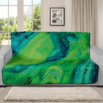 Turquoise And Green Acid Melt Print Futon Protector