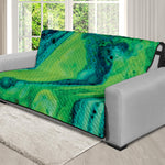 Turquoise And Green Acid Melt Print Futon Protector