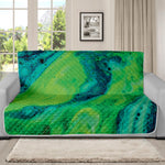 Turquoise And Green Acid Melt Print Futon Protector